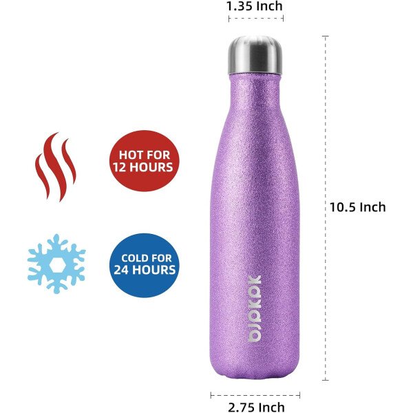 BJPKPK Botella de agua aislada de 12 onzas Samll de acero inoxidable, reutilizable, termo metálico que mantiene el frío y el calor, naranja atardecer - Image 314