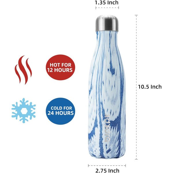 BJPKPK Botella de agua aislada de 12 onzas Samll de acero inoxidable, reutilizable, termo metálico que mantiene el frío y el calor, naranja atardecer - Image 326