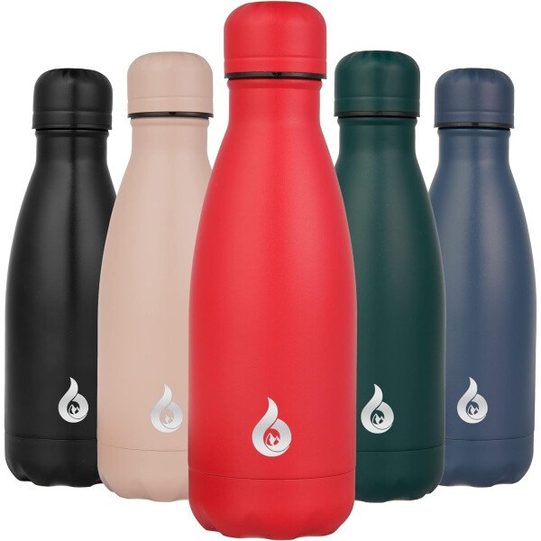 BJPKPK Botella de agua aislada de 12 onzas Samll de acero inoxidable, reutilizable, termo metálico que mantiene el frío y el calor, naranja atardecer - Image 335