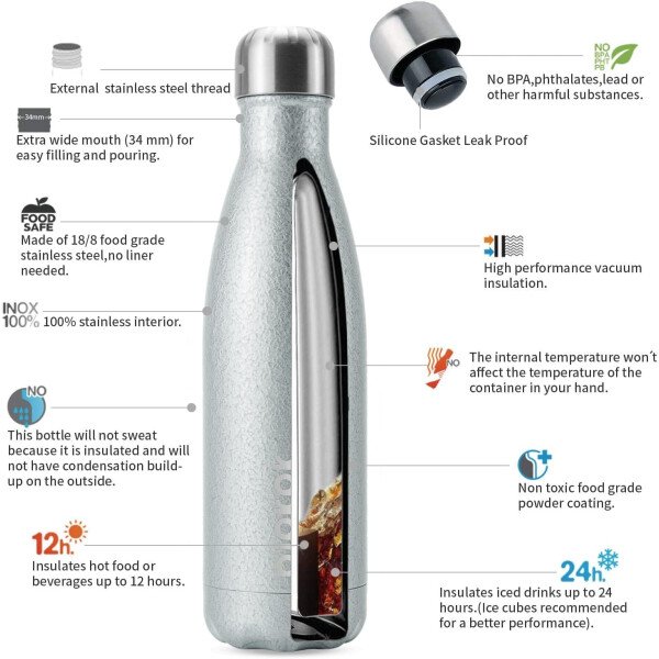 BJPKPK Botella de agua aislada de 12 onzas Samll de acero inoxidable, reutilizable, termo metálico que mantiene el frío y el calor, naranja atardecer - Image 362