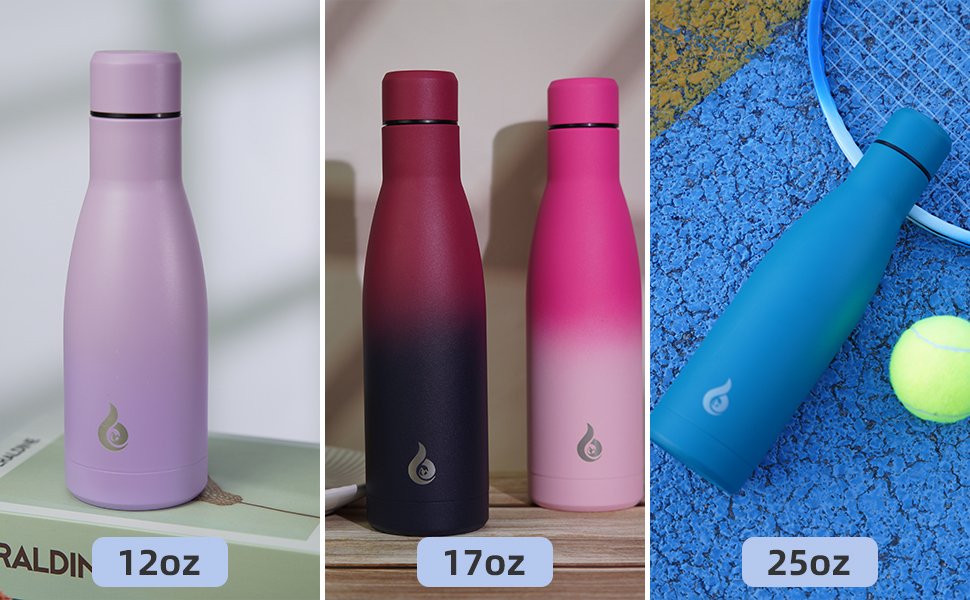 botellas de agua aisladas de metal