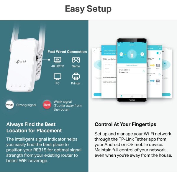 TP-Link Extensor WiFi AC1200, cortador de alambre 2025 mejor extensor WiFi, amplificador de señal doméstica de 1.2 Gbps, banda dual 5 GHz/2.4 GHz, hasta 1600 pies cuadrados y 32 dispositivos - Imagen 7