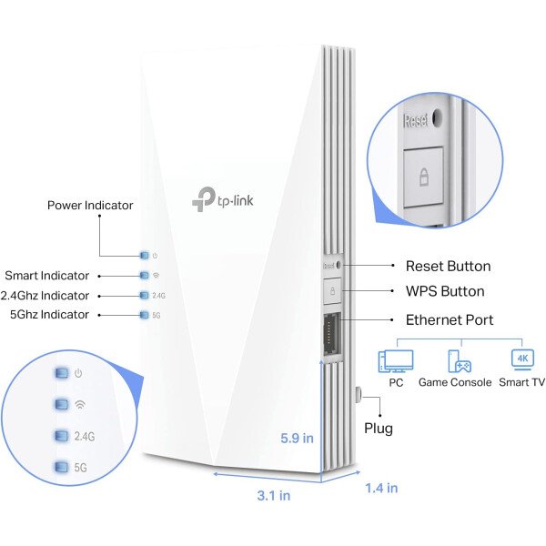 TP-Link Extensor WiFi AC1200, cortador de alambre 2025 mejor extensor WiFi, amplificador de señal doméstica de 1.2 Gbps, banda dual 5 GHz/2.4 GHz, hasta 1600 pies cuadrados y 32 dispositivos - Imagen 11