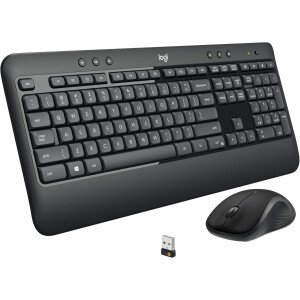 Logitech MK540 Combo avanzado de teclado y mouse inalámbricos para Windows, receptor USB unificador de 2.4 GHz, teclas de acceso rápido multimedia, duración de la batería de 3 años, para PC,