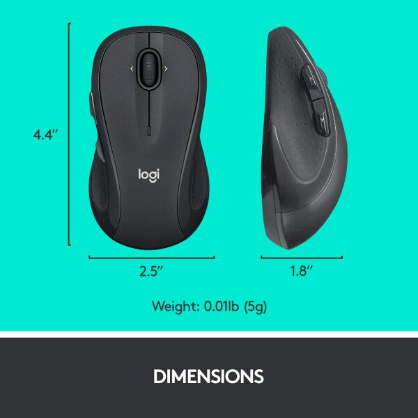 Logitech M510 - Mouse inalámbrico para computador Forma cómoda con receptor unificador USB - Imagen 7
