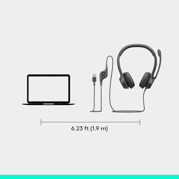 Auricular USB H390 ClearChat Comfort de Logitech., Negro talla única - Imagen 9