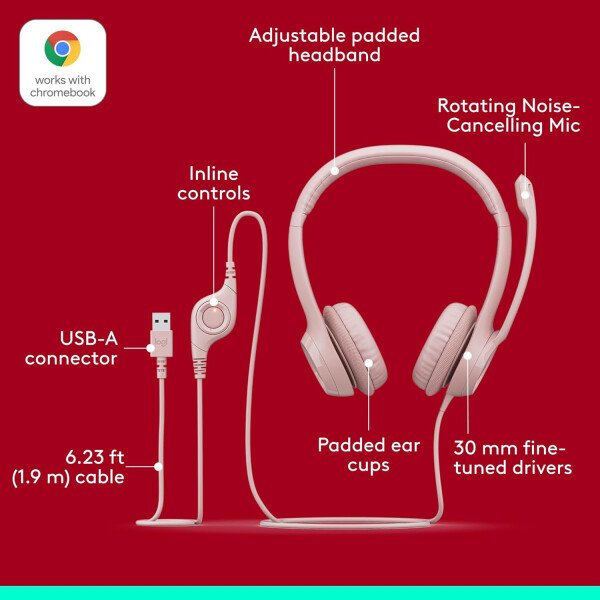 Auricular USB H390 ClearChat Comfort de Logitech., Negro talla única - Imagen 17