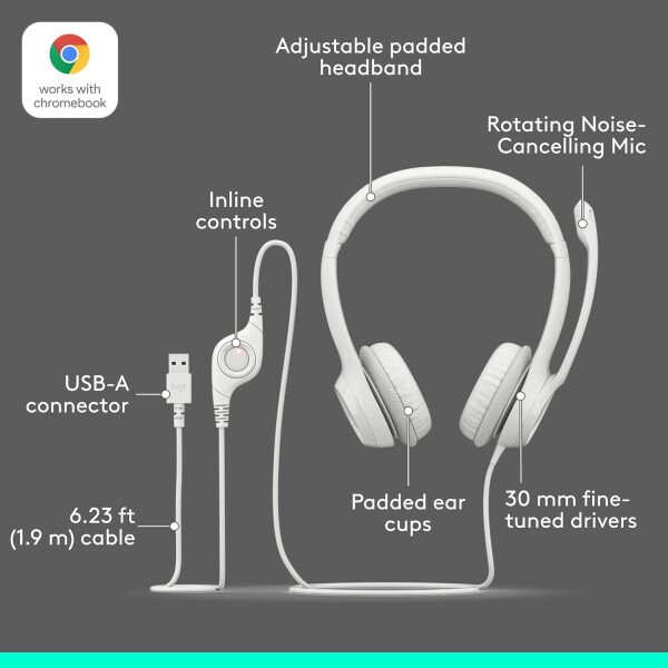 Auricular USB H390 ClearChat Comfort de Logitech., Negro talla única - Imagen 26
