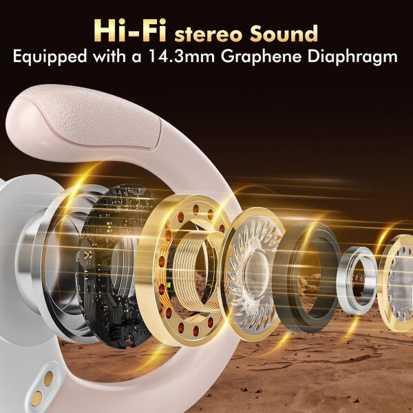 Auriculares inalámbricos, auriculares Bluetooth deportivos, auriculares deportivos con 80 horas de reproducción, con pantalla de alimentación LED, auriculares con cancelación de ruido - Imagen 3