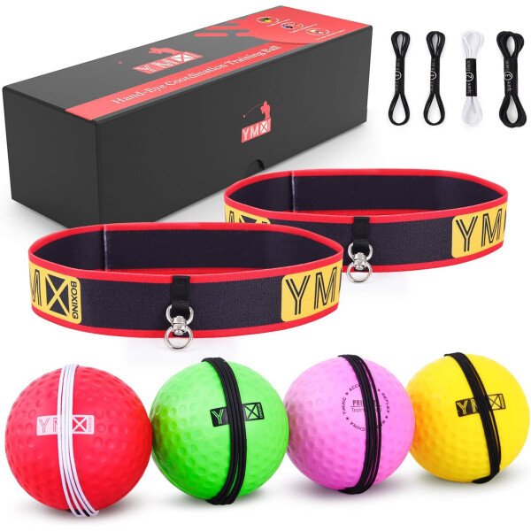 Ultimate Reflex Ball Set – 4 React Reflex Ball Plus 2 diademas ajustables, ideal para reflejos, sincronización, precisión, enfoque y coordinación ojo-mano para boxeo, MMA y Krav Mega - Imagen 2