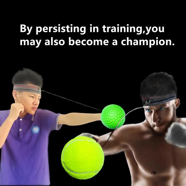 Juego de bandas de boxeo para entrenamiento de reacción de boxeo MMA, 4 bolas diferentes+2 bandas para la cabeza que absorben el sudor+4 líneas de repuesto+2 guantes para todas las personas - Imagen 5