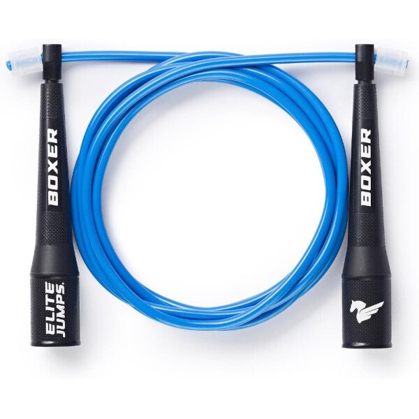Elite Jumps Boxer - Cuerda de saltar 3.0 para entrenamiento físico y cardiovascular, cuerda de boxeo diseñada profesionalmente con asas de polímero de acción suave y agarres antideslizantes, PVC sin