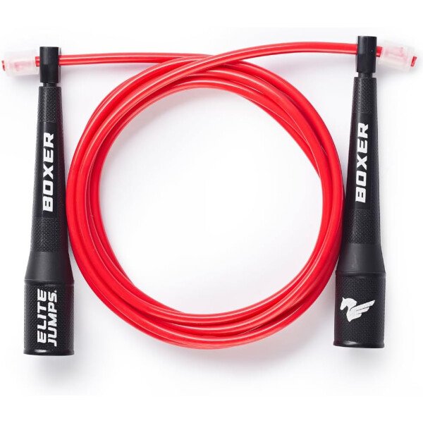 Elite Jumps Boxer - Cuerda de saltar 3.0 para entrenamiento físico y cardiovascular, cuerda de boxeo diseñada profesionalmente con asas de polímero de acción suave y agarres antideslizantes, PVC sin - Imagen 9