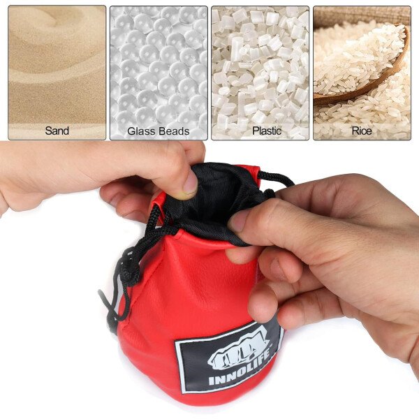 INNOLIFE Boxing Slip Bag, Dodge Hide Speed Bag Maize Ball Leather Ball for Reflex Training, Boxing, Kickboxing, MMA Pendulum Training, Red - Imagen 11