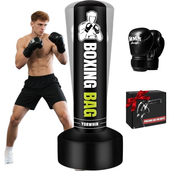 Heavy Freestanding Punching Bag for Adults, 70'' Standing Punching Bag Boxing Bags, Boxing Training Equipment Kickboxing Bags for Training MMA Muay Thai Fitness Home Gym