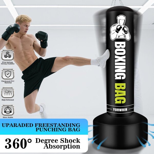 Heavy Freestanding Punching Bag for Adults, 70'' Standing Punching Bag Boxing Bags, Boxing Training Equipment Kickboxing Bags for Training MMA Muay Thai Fitness Home Gym - Imagen 3