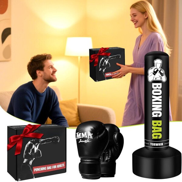 Heavy Freestanding Punching Bag for Adults, 70'' Standing Punching Bag Boxing Bags, Boxing Training Equipment Kickboxing Bags for Training MMA Muay Thai Fitness Home Gym - Imagen 7