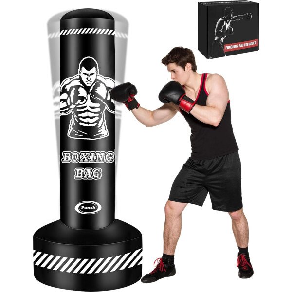 Heavy Freestanding Punching Bag for Adults, 70'' Standing Punching Bag Boxing Bags, Boxing Training Equipment Kickboxing Bags for Training MMA Muay Thai Fitness Home Gym - Imagen 8