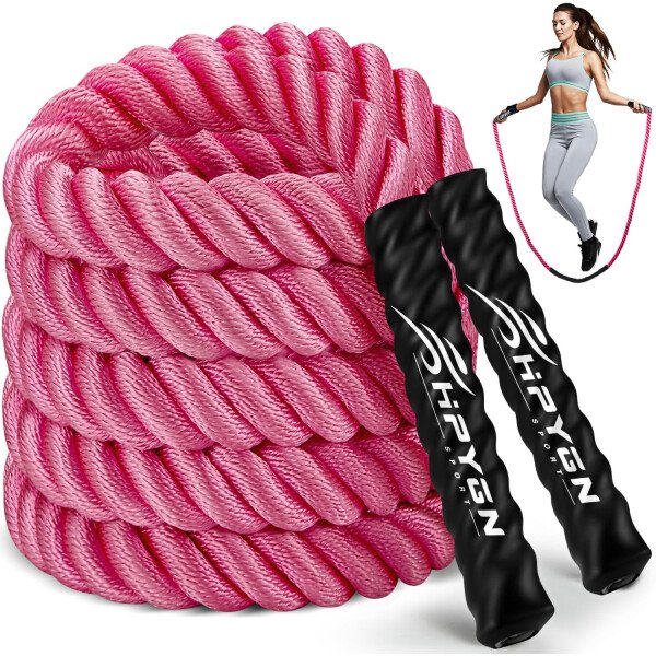 Cuerda de saltar, cuerdas de saltar pesadas para hombres y mujeres, 2.8 libras, 3 libras, 3.8 libras, 5 libras, cuerda de saltar pesada para ejercicio, jumpropes para adultos para entrenamiento en - Imagen 9