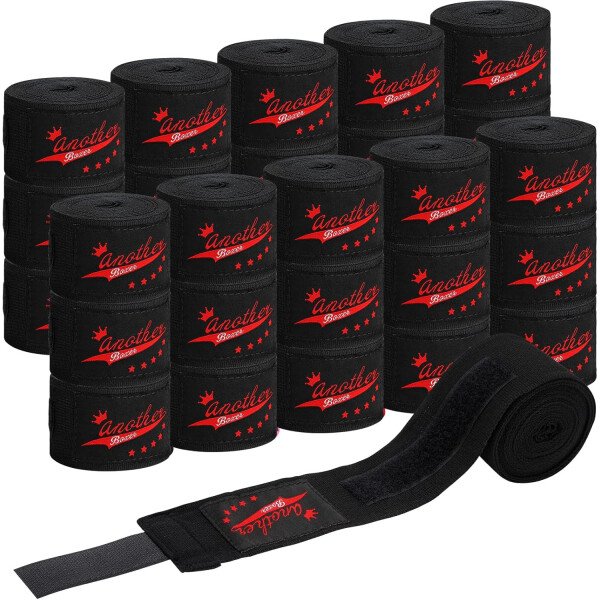 15 pares de envolturas de boxeo para mano de 180 pulgadas, vendas de mano de boxeo a granel para artes marciales deportivas para boxeo, kickboxing, kickboxing, vendas de mano de estilo mexicano para