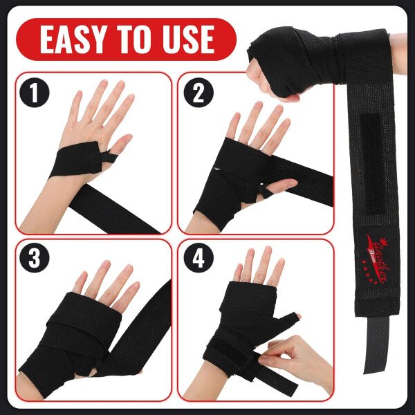 15 pares de envolturas de boxeo para mano de 180 pulgadas, vendas de mano de boxeo a granel para artes marciales deportivas para boxeo, kickboxing, kickboxing, vendas de mano de estilo mexicano para - Imagen 3