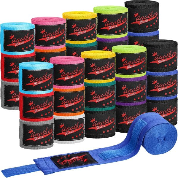 15 pares de envolturas de boxeo para mano de 180 pulgadas, vendas de mano de boxeo a granel para artes marciales deportivas para boxeo, kickboxing, kickboxing, vendas de mano de estilo mexicano para - Imagen 8