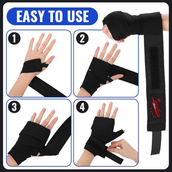 15 pares de envolturas de boxeo para mano de 180 pulgadas, vendas de mano de boxeo a granel para artes marciales deportivas para boxeo, kickboxing, kickboxing, vendas de mano de estilo mexicano para - Imagen 11