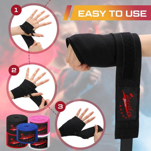 15 pares de envolturas de boxeo para mano de 180 pulgadas, vendas de mano de boxeo a granel para artes marciales deportivas para boxeo, kickboxing, kickboxing, vendas de mano de estilo mexicano para - Imagen 17