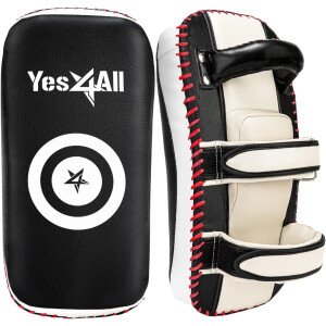 Yes4All Almohadilla gruesa de boxeo curvada Thai Pad MMA Strike Kick Shield, acolchado de entrenamiento para sparring para kickboxing y defensa personal - Se vende en pares