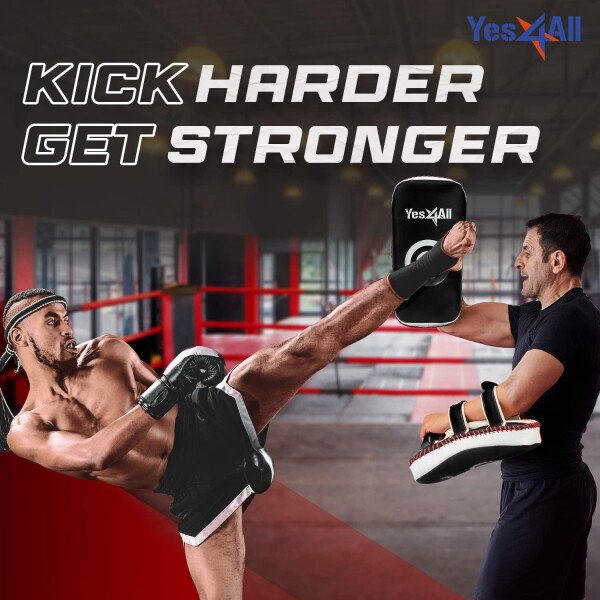 Yes4All Almohadilla gruesa de boxeo curvada Thai Pad MMA Strike Kick Shield, acolchado de entrenamiento para sparring para kickboxing y defensa personal - Se vende en pares - Imagen 7