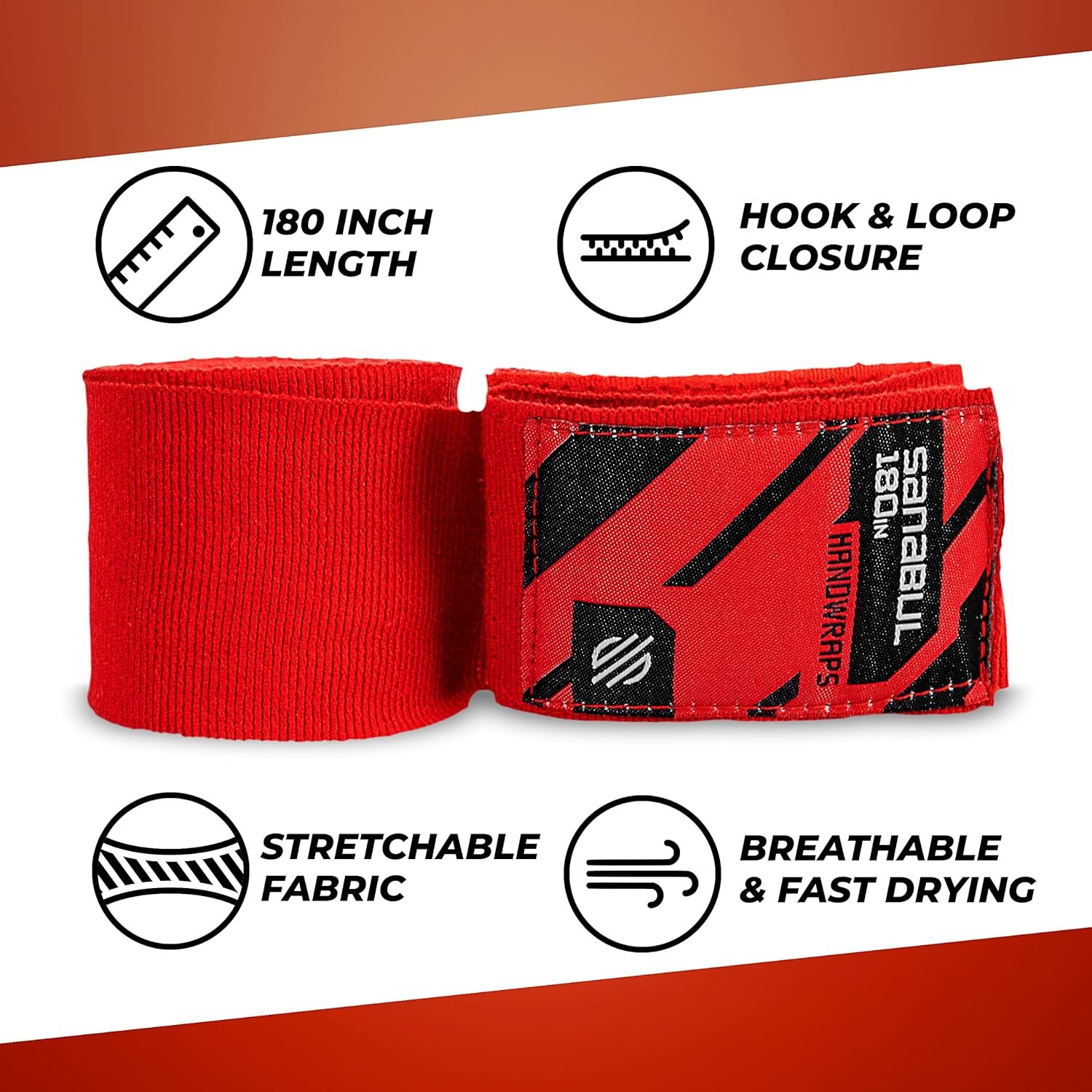 Sanabul - Vendas para mano elásticas profesionales boxeo, kickboxing, Muay Thai y artes marciales mixtas, 180 pulgadas - Imagen 3