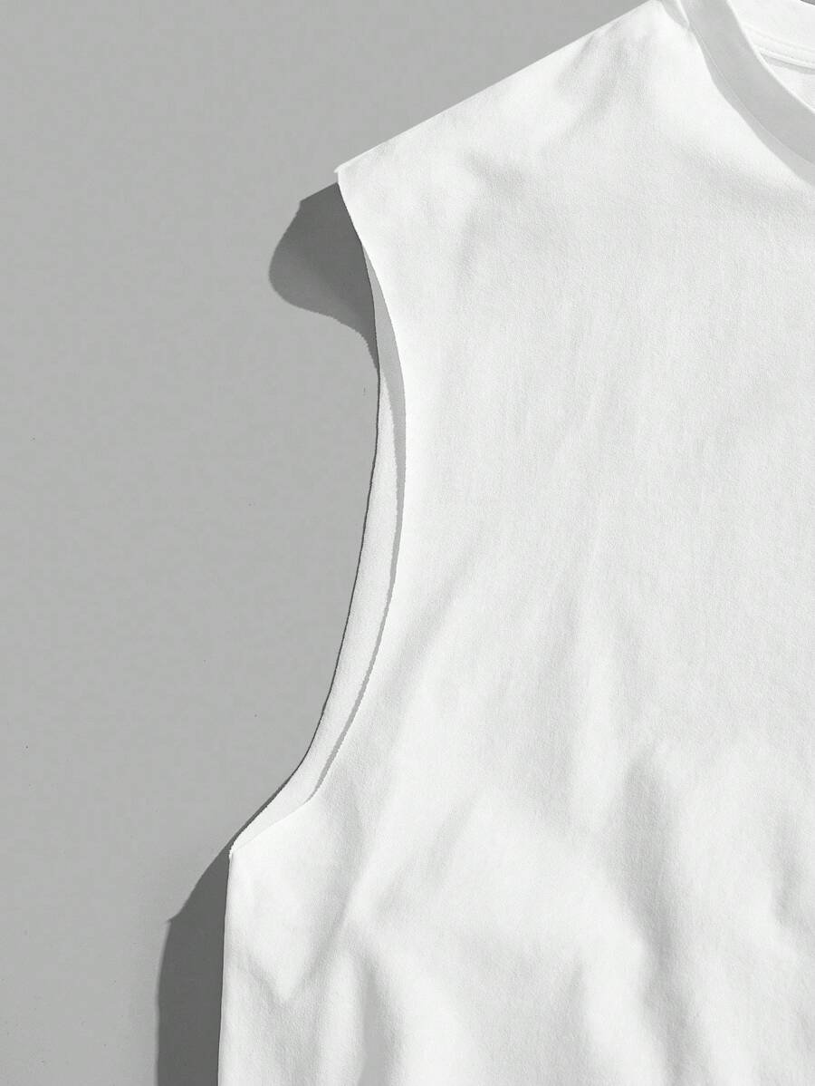 Manfinity Joysei Camiseta de tirantes holgada con estampado de guantes de boxeo vintage americano para hombres, talla estándar, blanco - Imagen 26