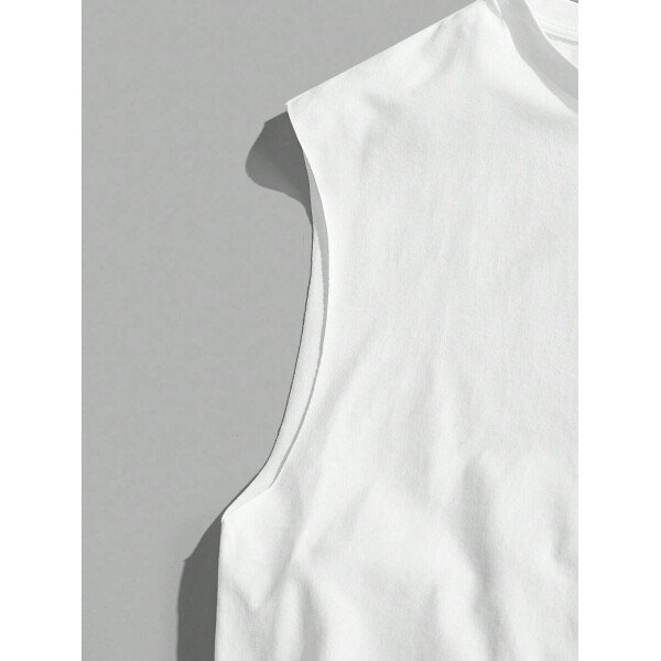 Manfinity Joysei Camiseta de tirantes holgada con estampado de guantes de boxeo vintage americano para hombres, talla estándar, blanco - Imagen 34