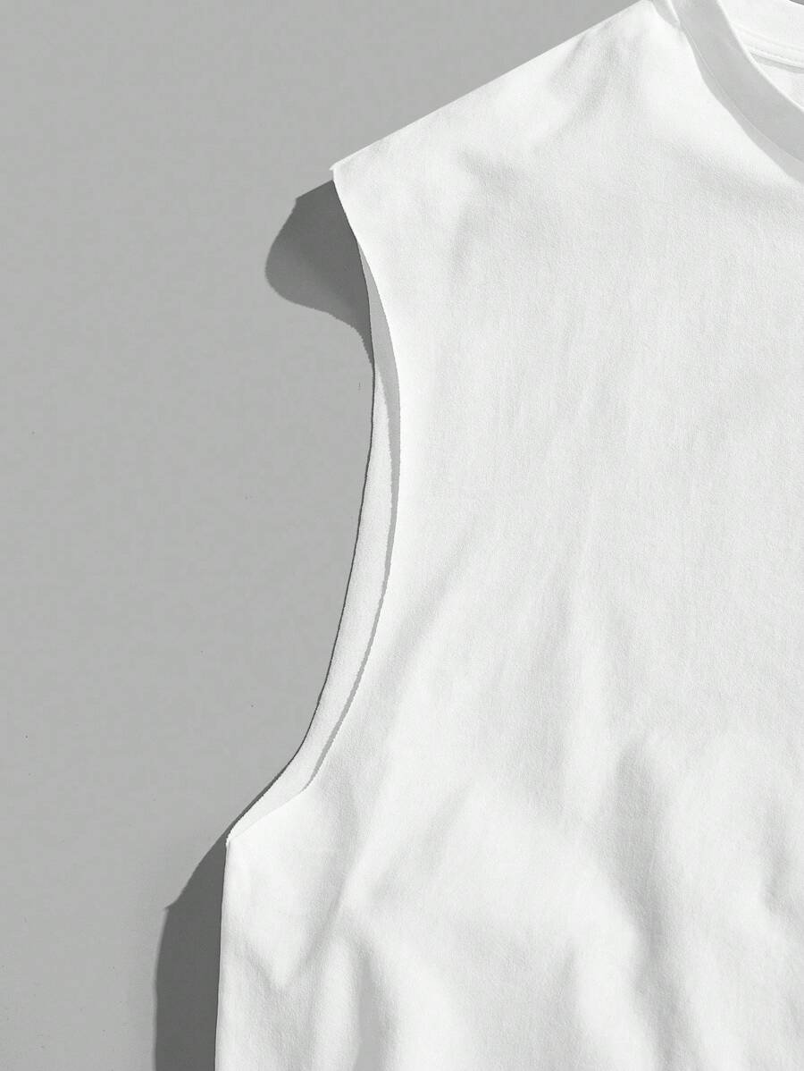 Manfinity Joysei Camiseta de tirantes holgada con estampado de guantes de boxeo vintage americano para hombres, talla estándar, blanco - Imagen 34