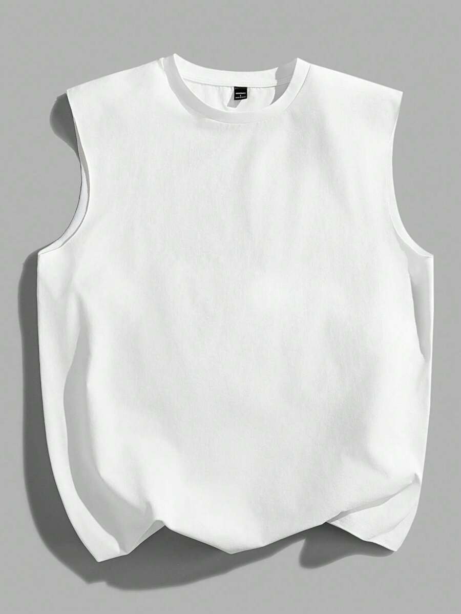 Manfinity Joysei Camiseta de tirantes holgada con estampado de guantes de boxeo vintage americano para hombres, talla estándar, blanco - Imagen 35