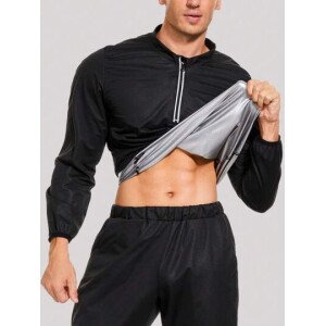 Chaqueta de sauna para hombre, de manga larga, con cremallera, para entrenamiento, gimnasio, boxeo