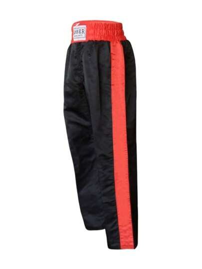 Pantalones de kickboxing de nylon/satén Amber Fight Gear con una cintura de 3" estilo boxeo y cordón, y durabilidad
