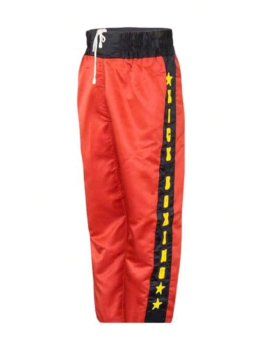 Pantalones de kickboxing de nylon/satén Amber Fight Gear con una cintura de 3" estilo boxeo y cordón, y durabilidad - Imagen 4
