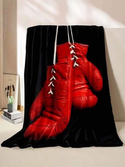 Manta impresa con guantes de boxeo de 6 tamaños, cálida, suave y cómoda para el hogar, viajes, sofá, ropa de cama, regalo para vacaciones