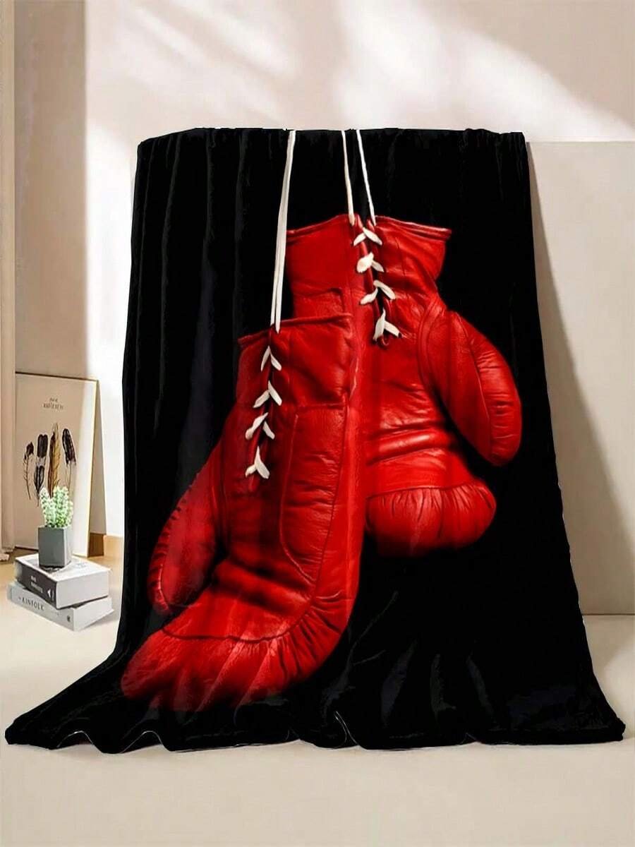Manta impresa con guantes de boxeo de 6 tamaños, cálida, suave y cómoda para el hogar, viajes, sofá, ropa de cama, regalo para vacaciones - Imagen 2