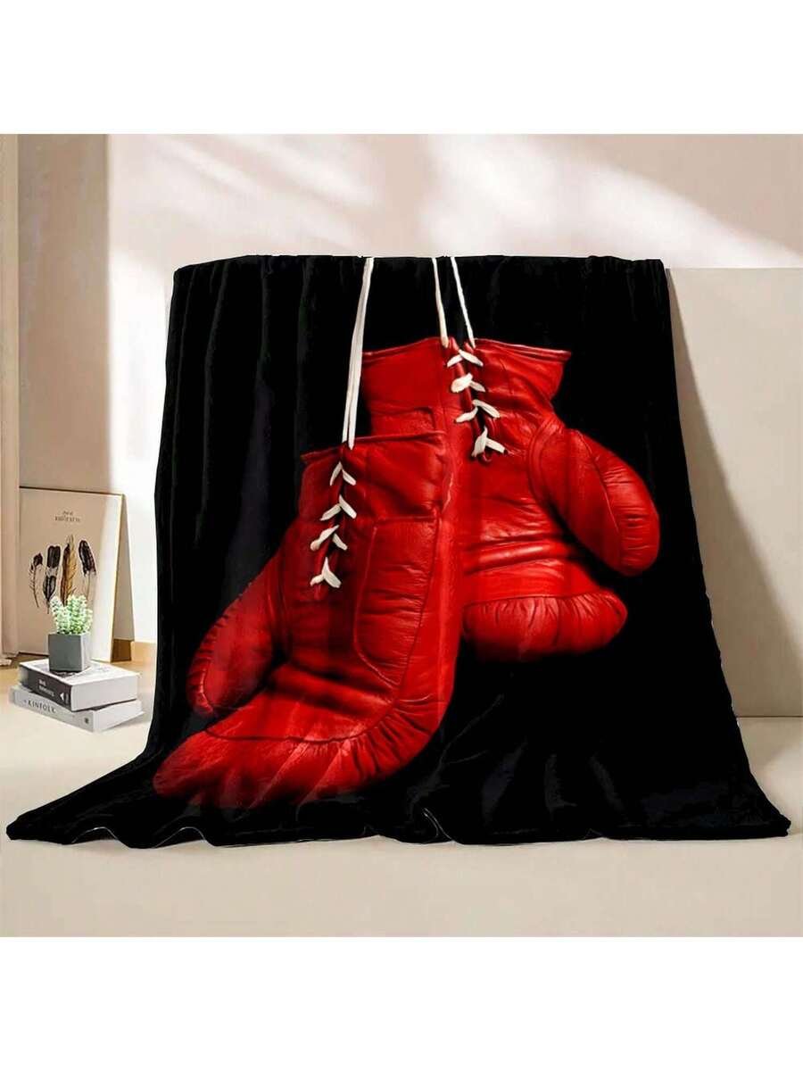 Manta impresa con guantes de boxeo de 6 tamaños, cálida, suave y cómoda para el hogar, viajes, sofá, ropa de cama, regalo para vacaciones - Imagen 3