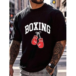 Camiseta con gráfico de guantes de boxeo - Camiseta gráfica para hombre - Atuendos - Tops para hombre