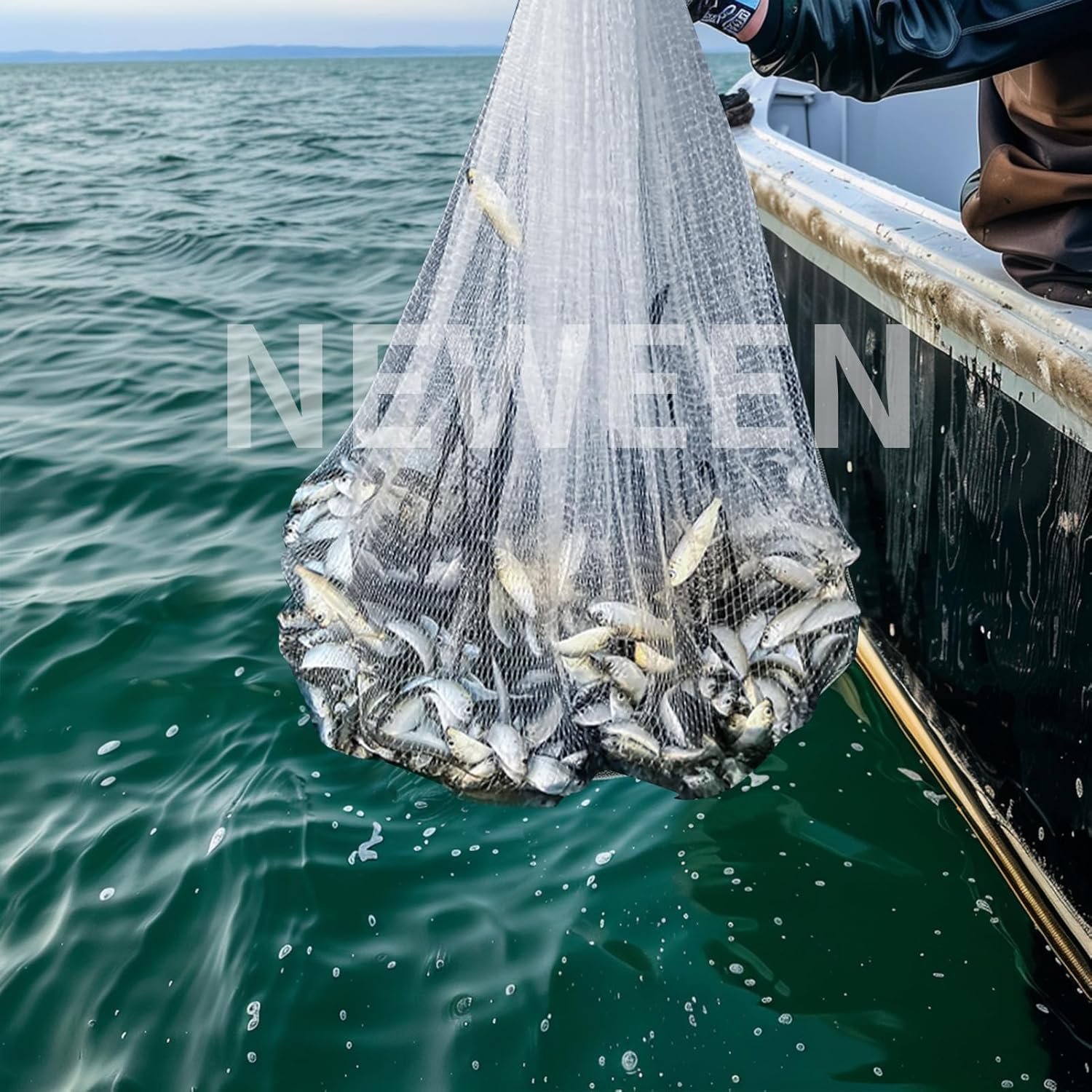 Neween Red de fundición para pesca con jaula de camarones, agua dulce americana de agua salada de 3/4/5/6/7/8/9/10 pies, trampa de cebo de red de fundición de radio, fregadero de zinc resistente, - Imagen 3