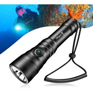 SD1500 - Linterna de buceo recargable de 1500 lúmenes, 3 modos, impermeable, sumergible, antorcha sumergible, luces de seguridad con indicador de potencia para buceo nocturno