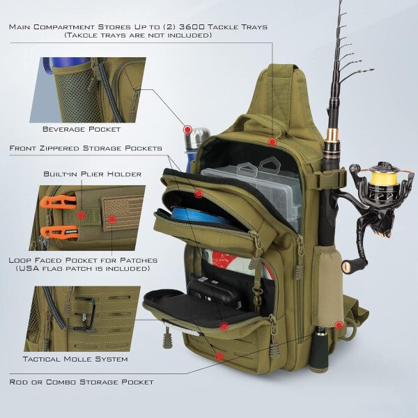 KastKing BlowBak - Bolsa táctica para aparejos de pesca, mochila de pesca ligera, almacenamiento para equipo y equipo, regalo para hombres - Imagen 20