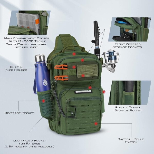 KastKing BlowBak - Bolsa táctica para aparejos de pesca, mochila de pesca ligera, almacenamiento para equipo y equipo, regalo para hombres - Imagen 32