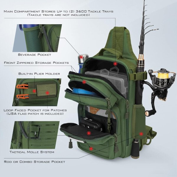 KastKing BlowBak - Bolsa táctica para aparejos de pesca, mochila de pesca ligera, almacenamiento para equipo y equipo, regalo para hombres - Imagen 33