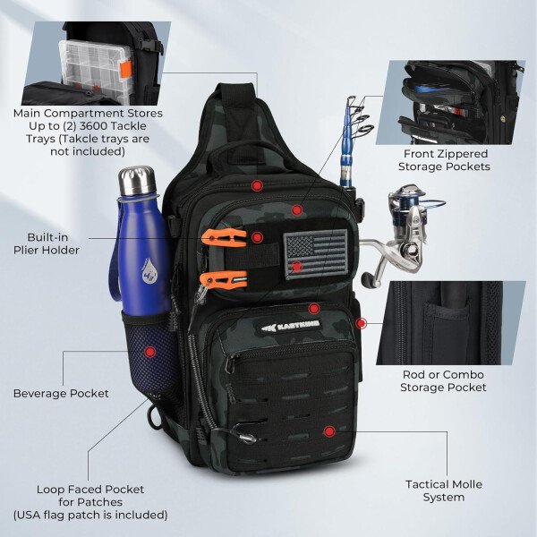 KastKing BlowBak - Bolsa táctica para aparejos de pesca, mochila de pesca ligera, almacenamiento para equipo y equipo, regalo para hombres - Imagen 39