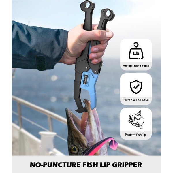 Equipo de pesca profesional y herramientas de herramientas Kit de accesorios con alicates de pesca, cuchillo de filete, tijeras, pinza de labios de pescado, regla de pescado, regalos de pesca - Imagen 5