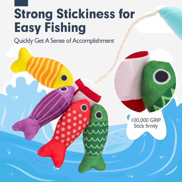 Juguetes para niños pequeños, juego de pesca de tela, juguetes para bebés de 6 a 12 meses, juguetes Montessori 10 en 1 para niños de 1, 2, 3 años, juego de 22 juguetes de pesca de tela, regalo para - Imagen 4